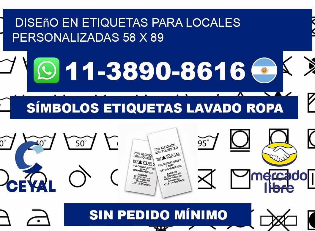 diseño en etiquetas para locales personalizadas 58 x 89
