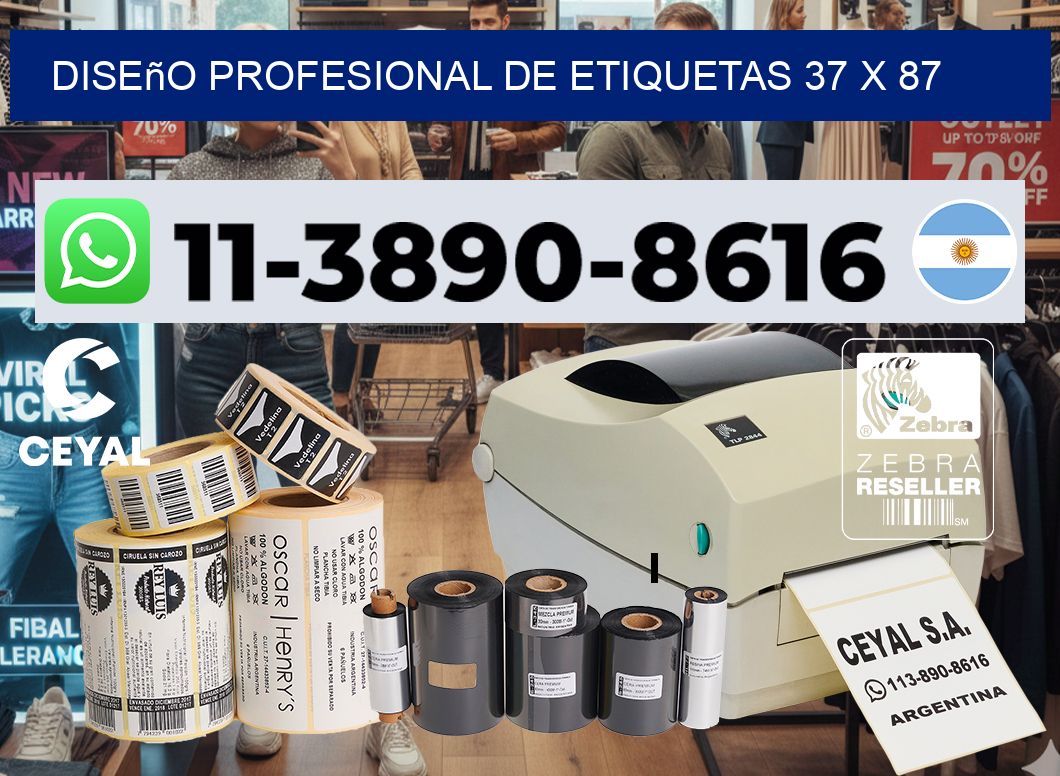 diseño profesional de etiquetas 37 x 87