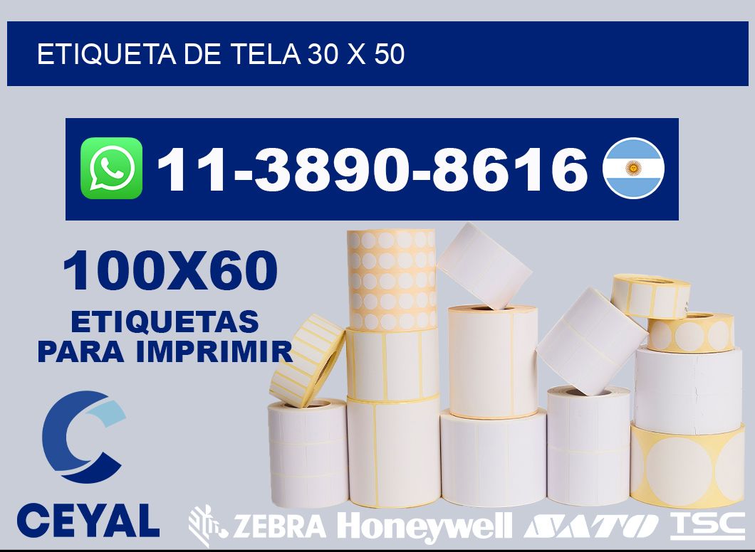 etiqueta de tela 30 x 50