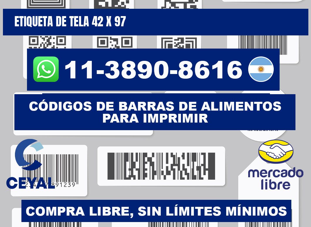 etiqueta de tela 42 x 97