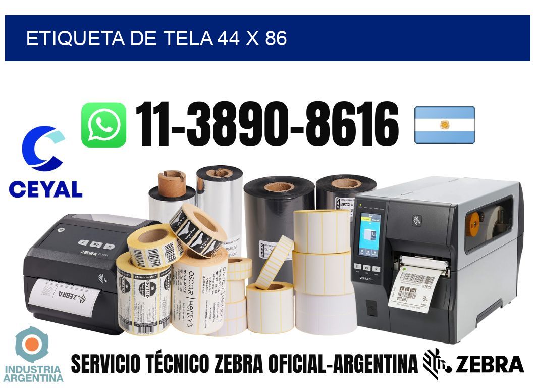 etiqueta de tela 44 x 86