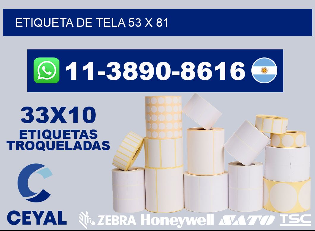 etiqueta de tela 53 x 81