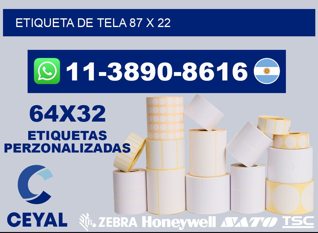 etiqueta de tela 87 x 22