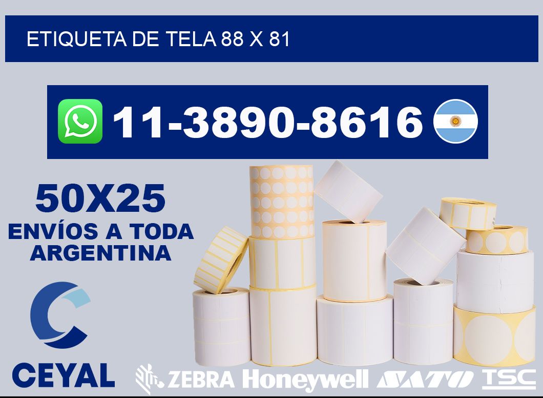 etiqueta de tela 88 x 81