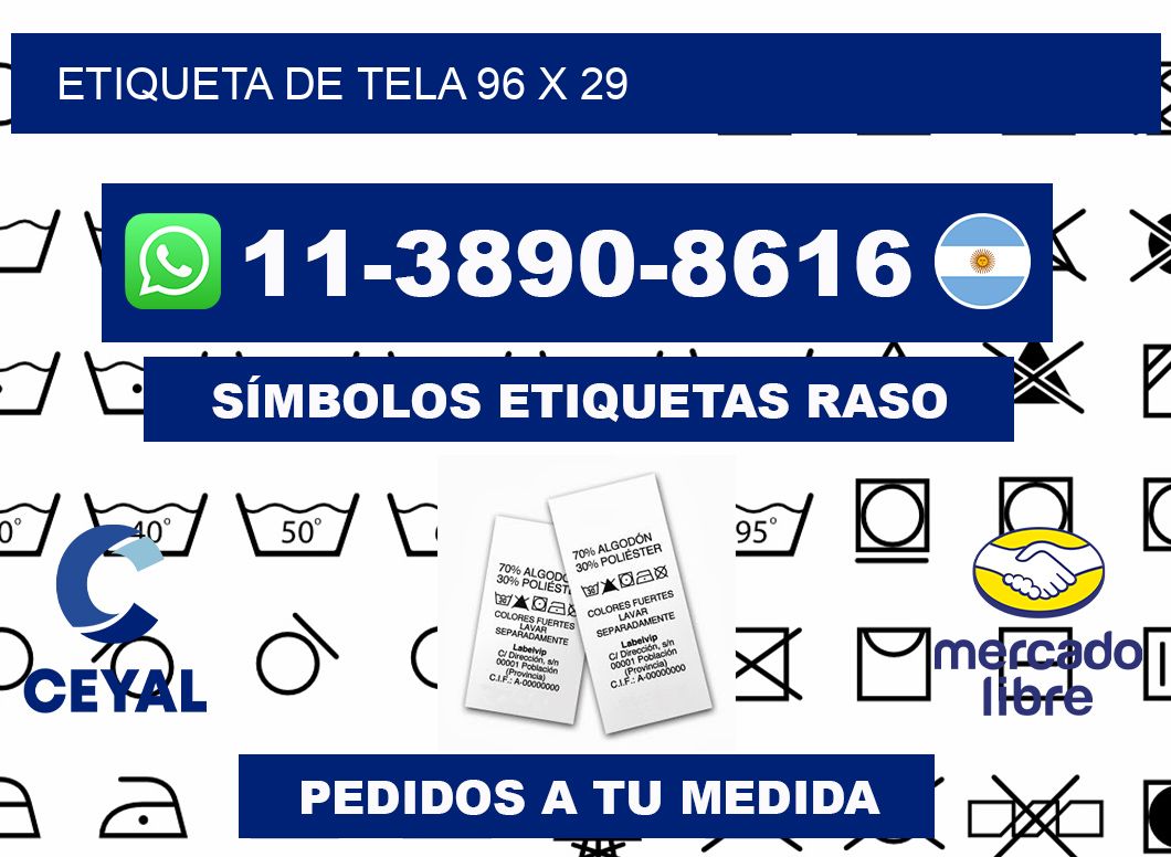 etiqueta de tela 96 x 29