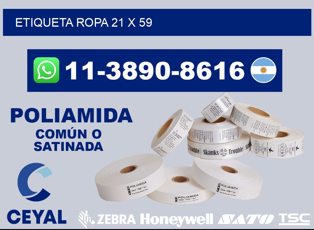 etiqueta ropa 21 x 59