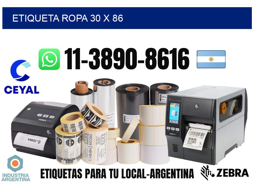etiqueta ropa 30 x 86