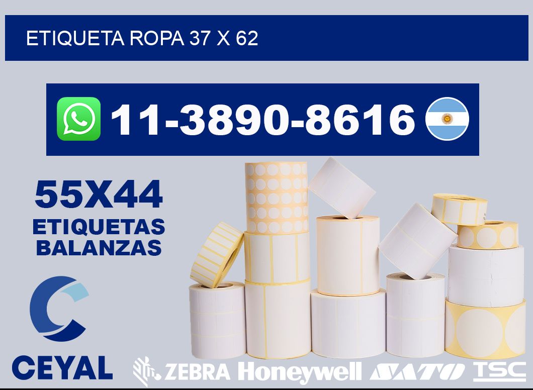 etiqueta ropa 37 x 62