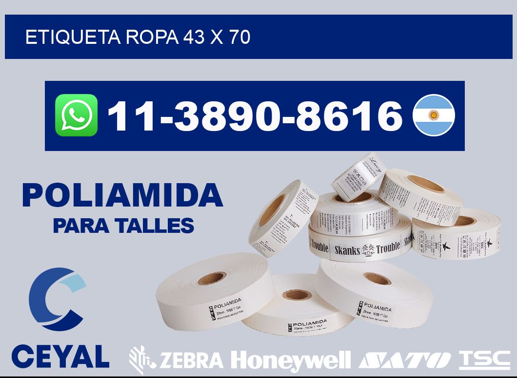etiqueta ropa 43 x 70