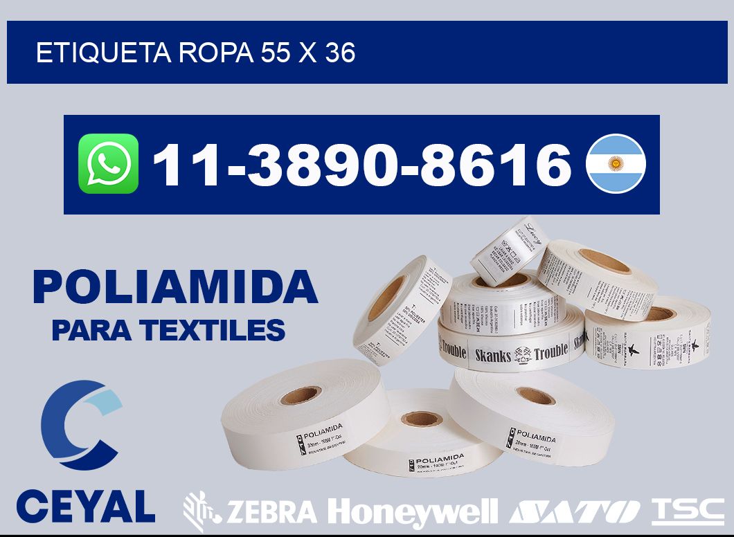 etiqueta ropa 55 x 36