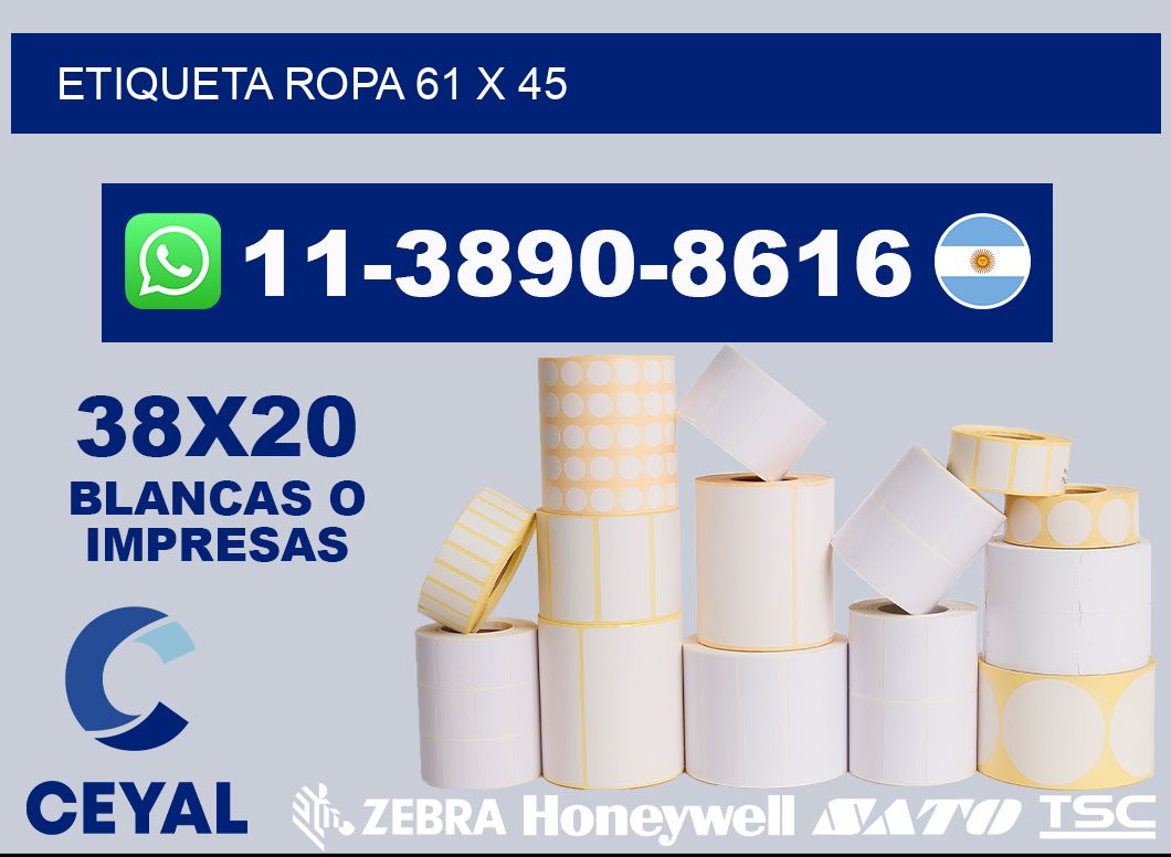 etiqueta ropa 61 x 45