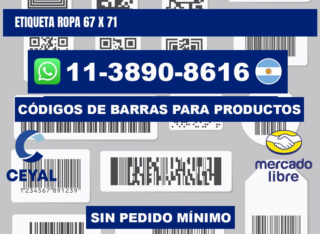 etiqueta ropa 67 x 71