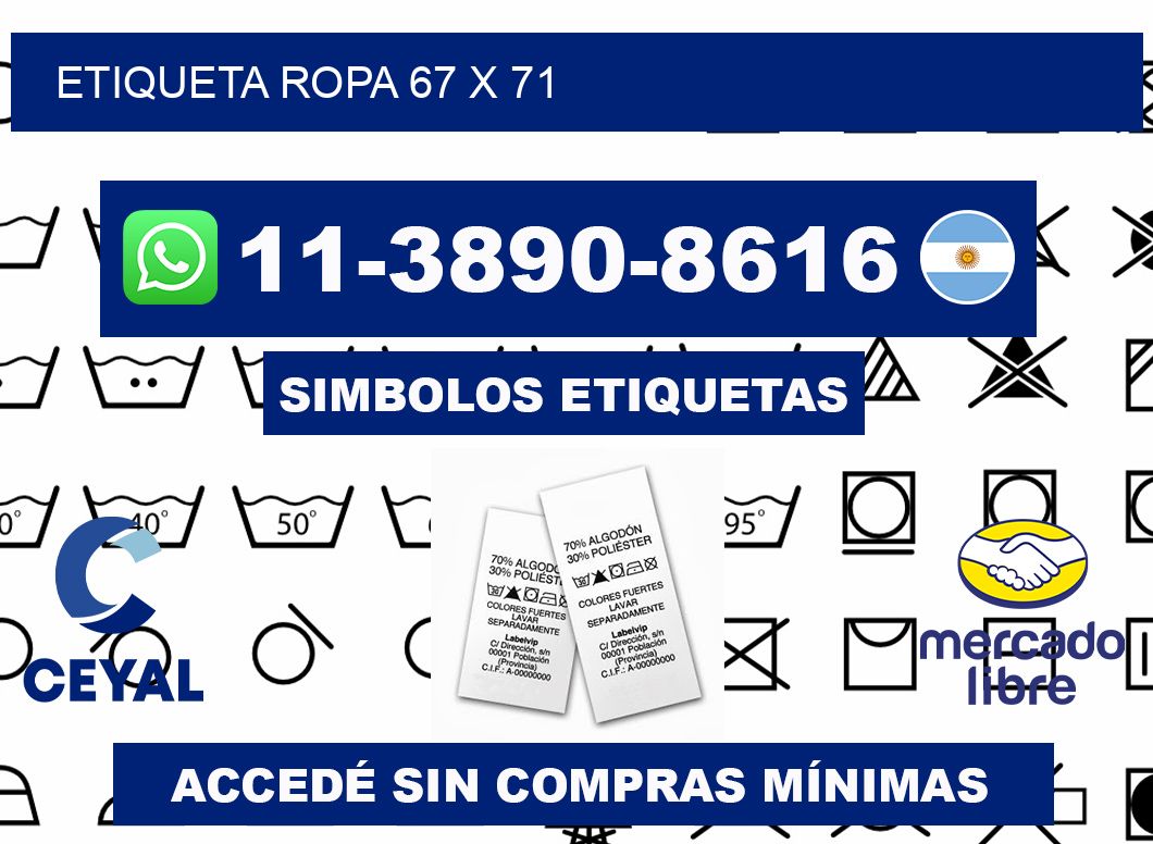 etiqueta ropa 67 x 71