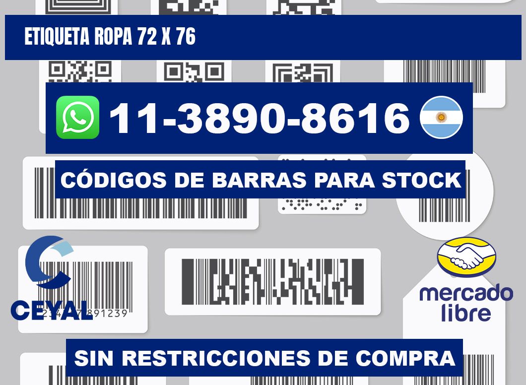 etiqueta ropa 72 x 76