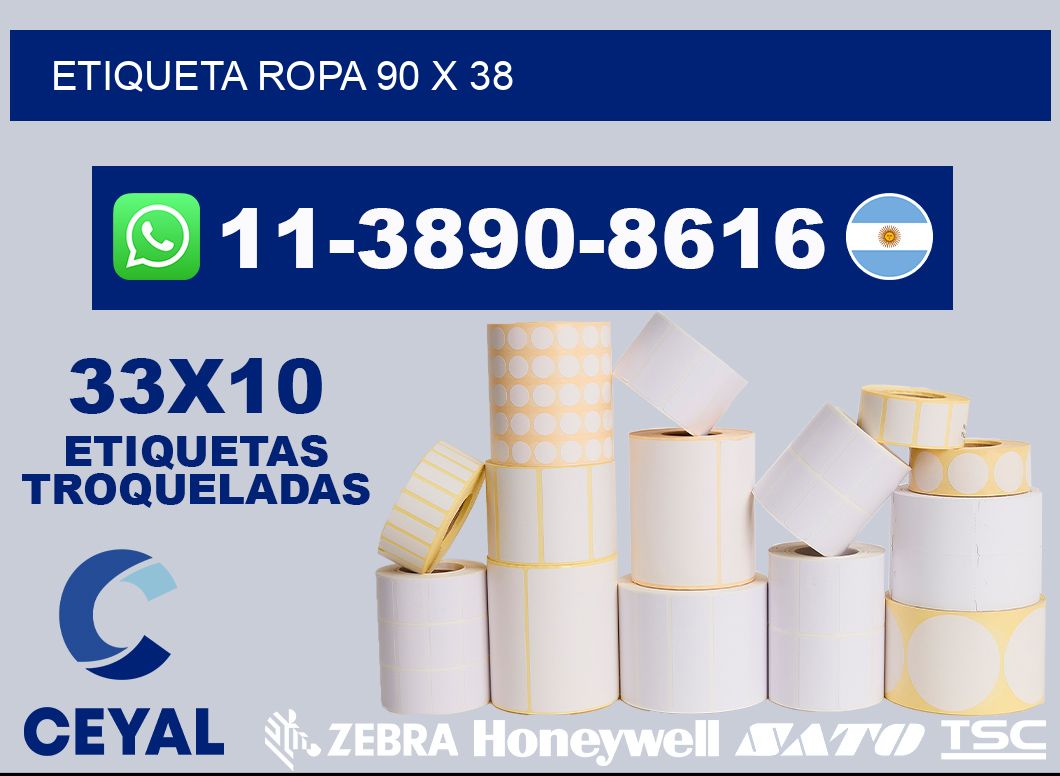 etiqueta ropa 90 x 38