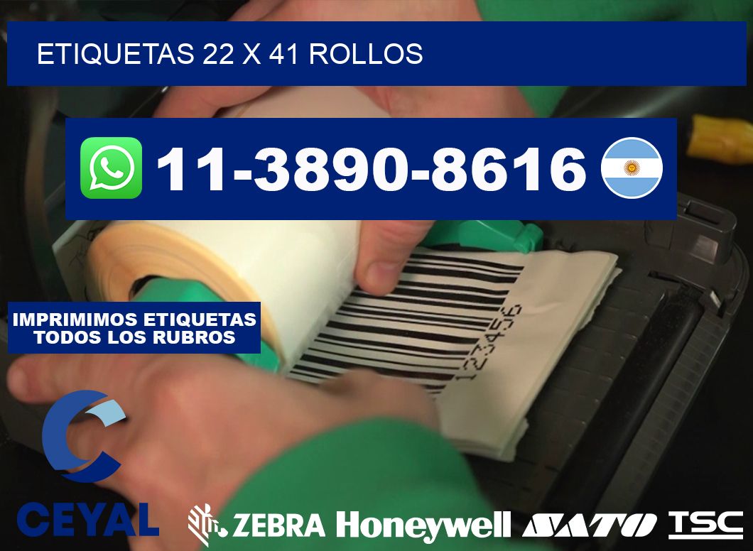 etiquetas 22 x 41 rollos