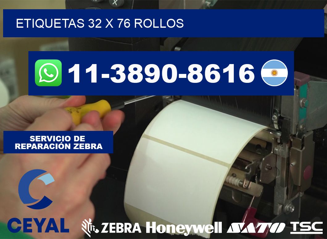 etiquetas 32 x 76 rollos
