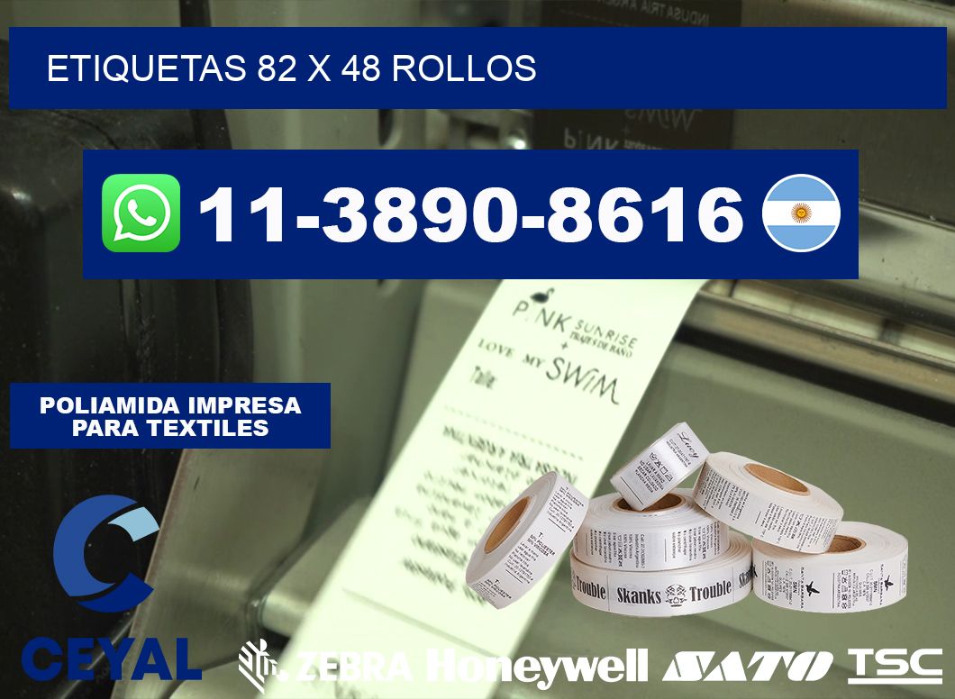 etiquetas 82 x 48 rollos