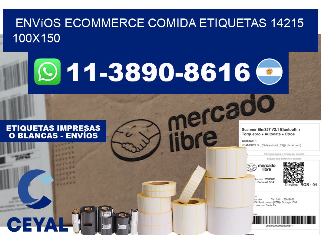 Envíos Ecommerce comida etiquetas 14215 100x150