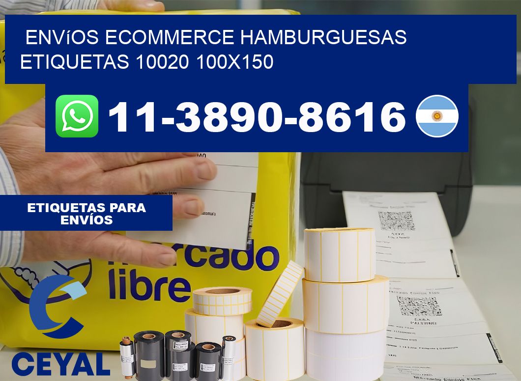 Envíos Ecommerce hamburguesas etiquetas 10020 100×150