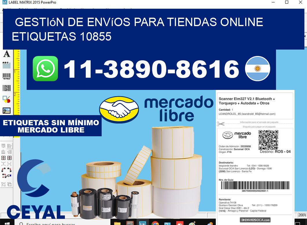 Gestión de envíos para tiendas online  etiquetas 10855