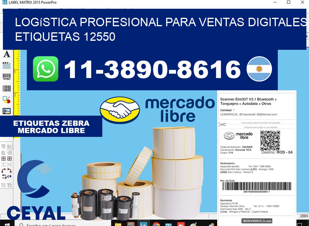 Logística profesional para ventas digitales etiquetas 12550