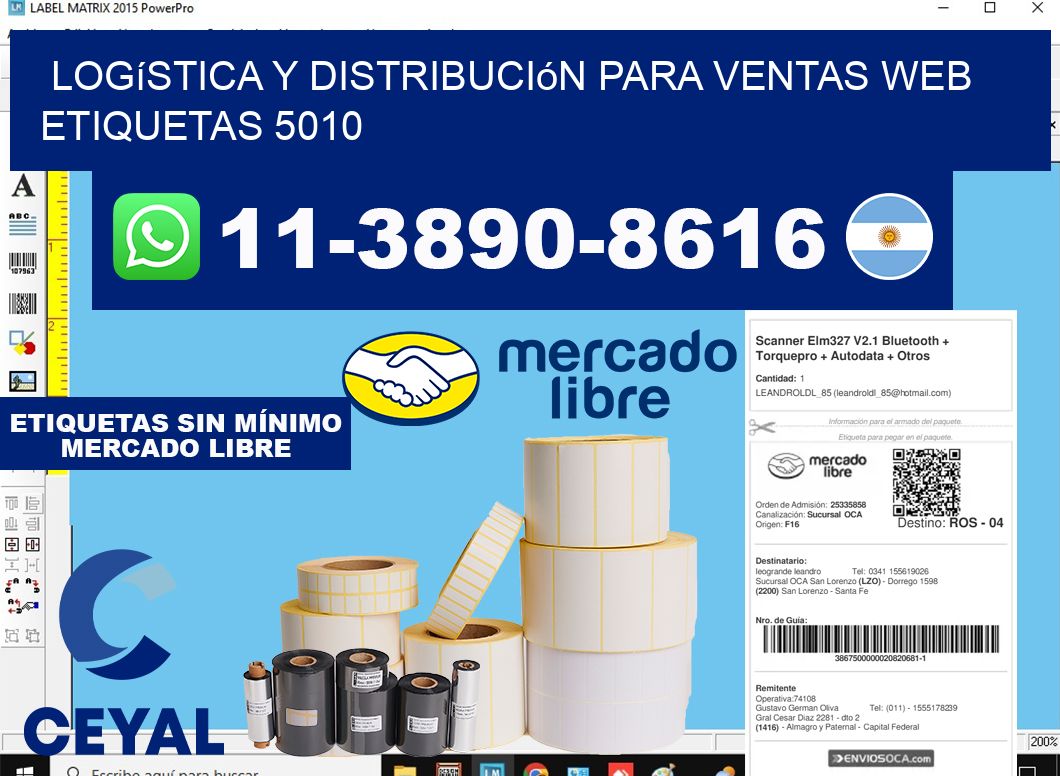 Logística y distribución para ventas web  etiquetas 5010