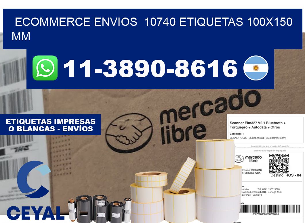 ecommerce envios  10740 etiquetas 100x150 mm