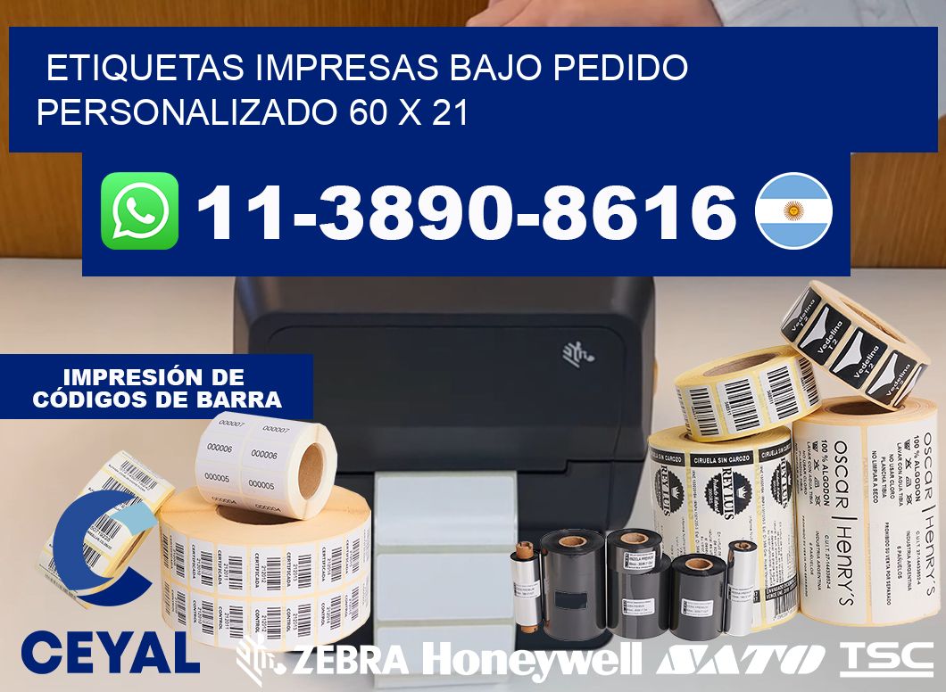 etiquetas impresas bajo pedido personalizado 60 x 21