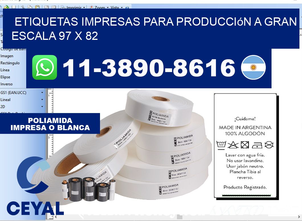 etiquetas impresas para producción a gran escala 97 x 82