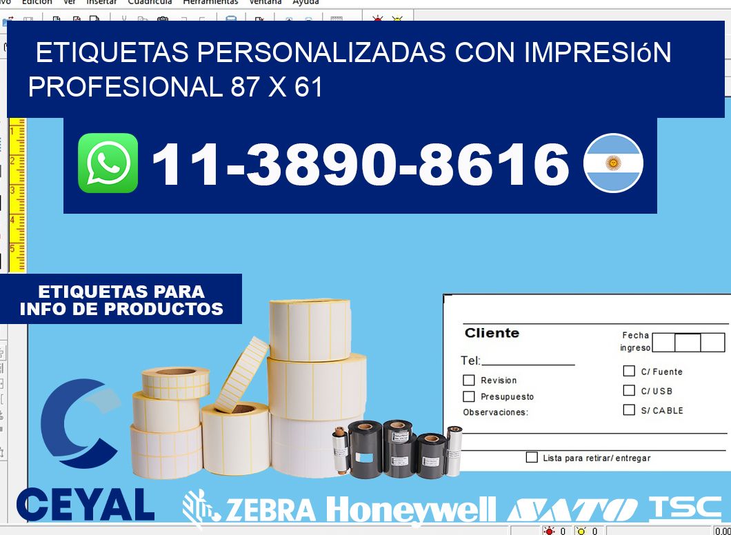 etiquetas personalizadas con impresión profesional 87 x 61