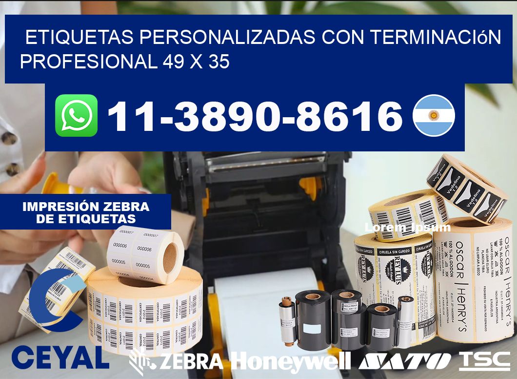 etiquetas personalizadas con terminación profesional 49 x 35