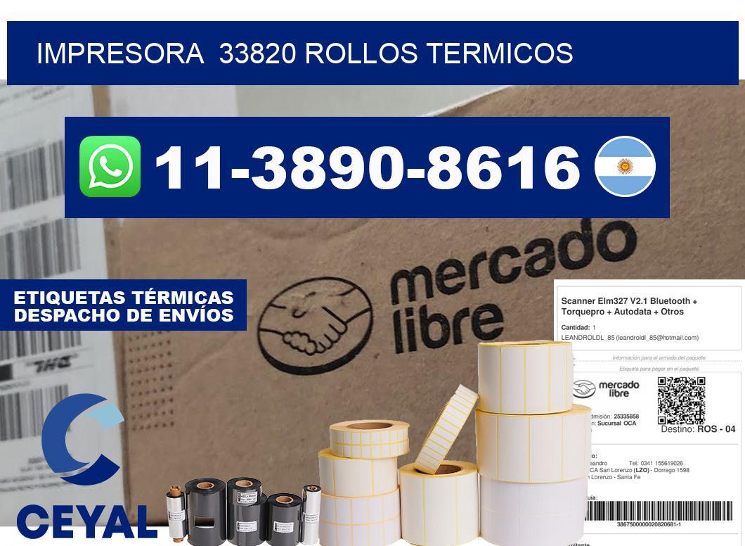 impresora 33820 rollos termicos