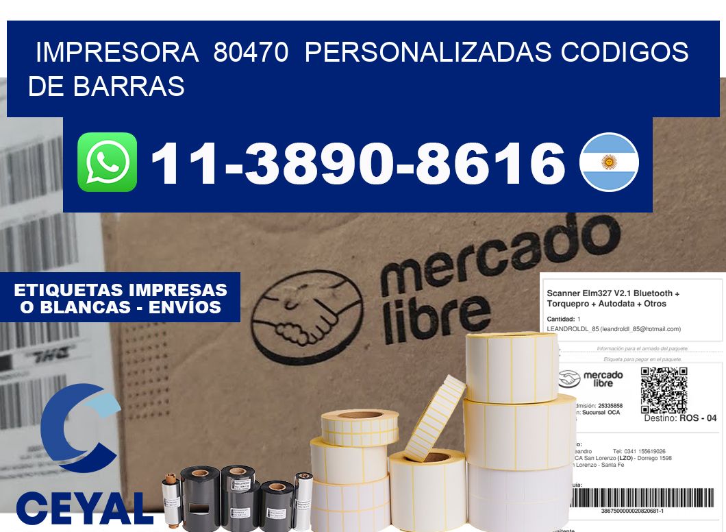 impresora 80470 personalizadas codigos de barras