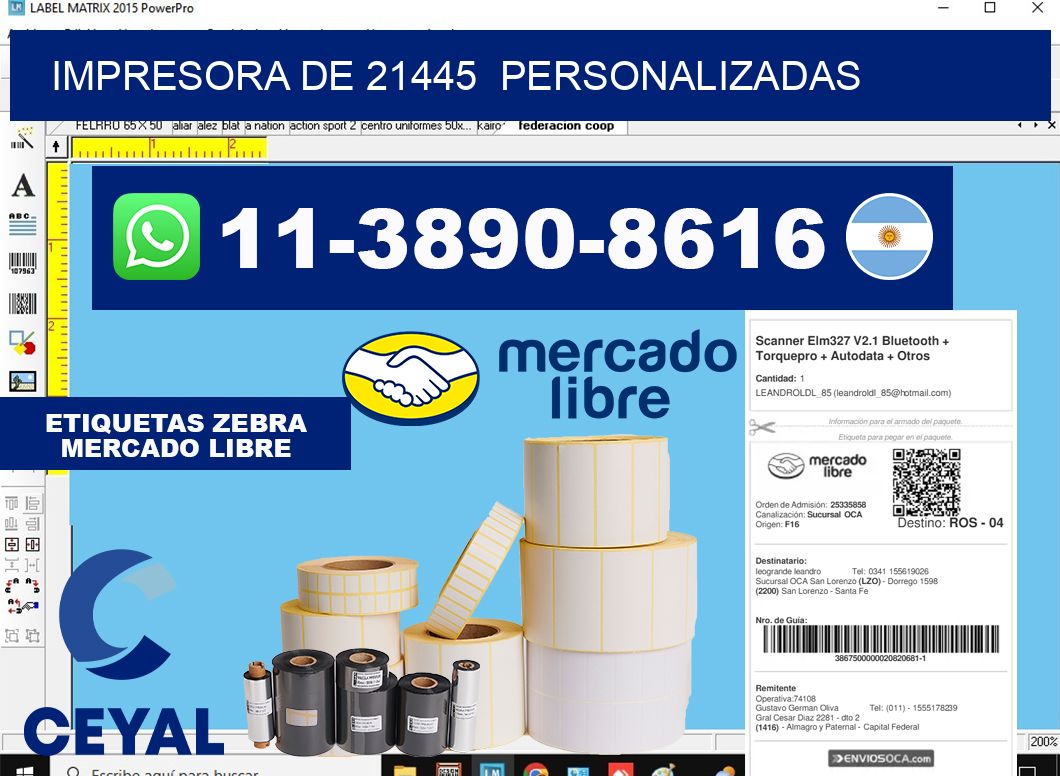 impresora de 21445  personalizadas