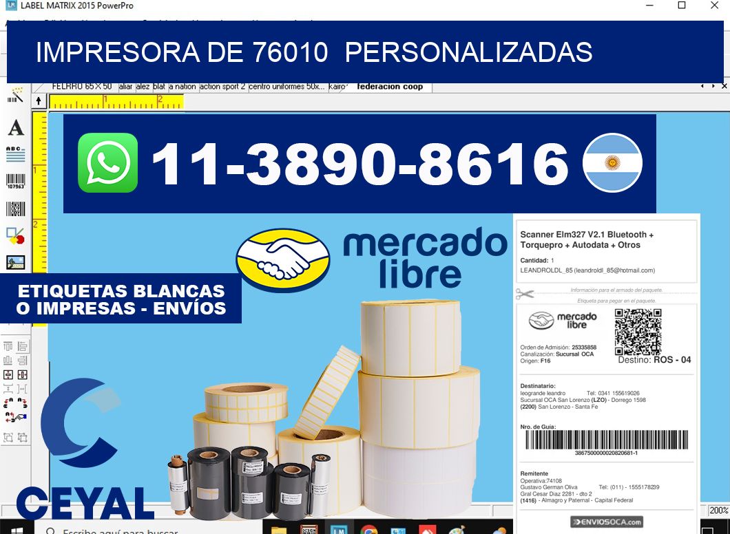 impresora de 76010  personalizadas