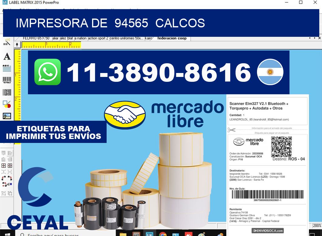 impresora de  94565  calcos