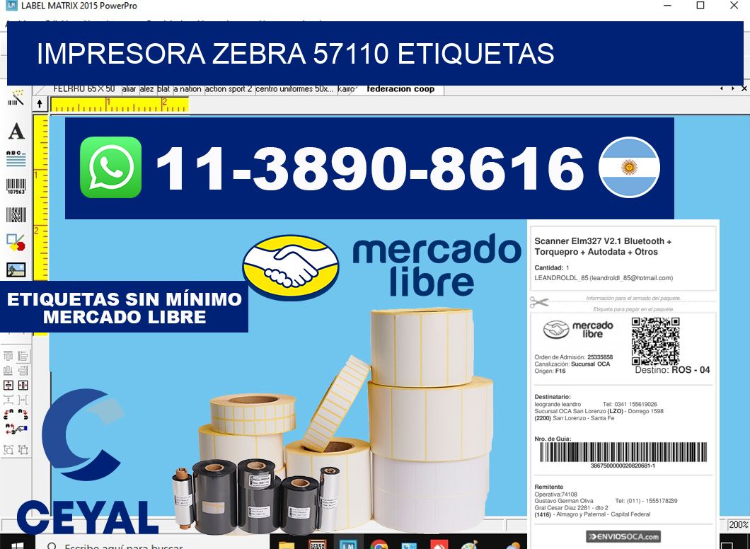 impresora zebra 57110 etiquetas