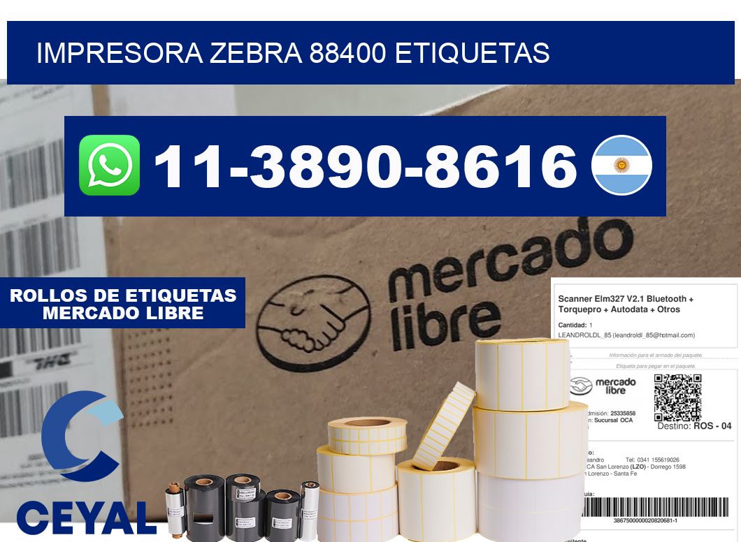 impresora zebra 88400 etiquetas