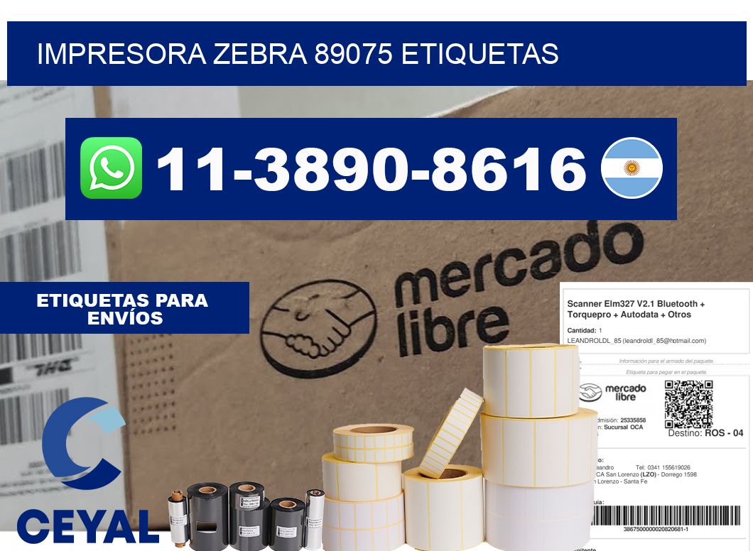 impresora zebra 89075 etiquetas