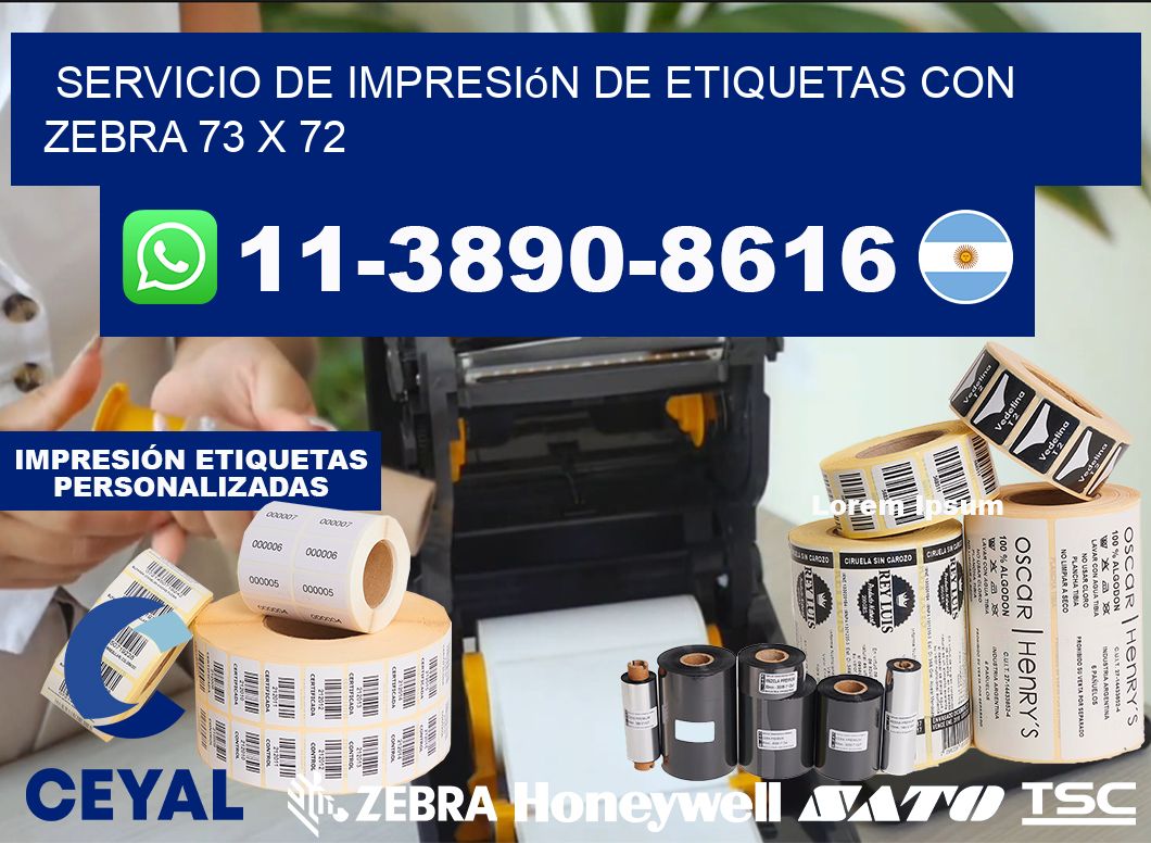 servicio de impresión de etiquetas con Zebra 73 x 72