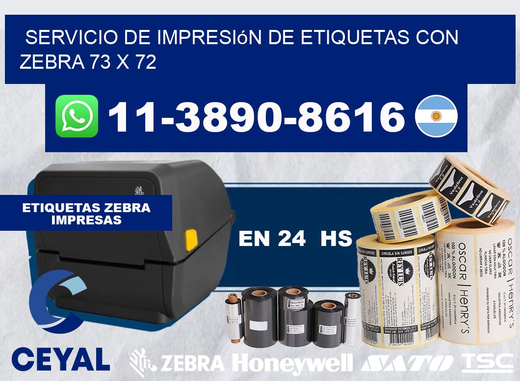 servicio de impresión de etiquetas con Zebra 73 x 72