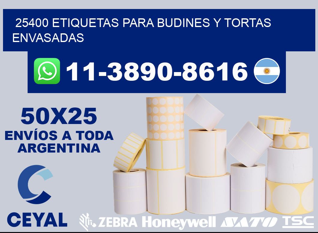 25400 etiquetas para budines y tortas envasadas