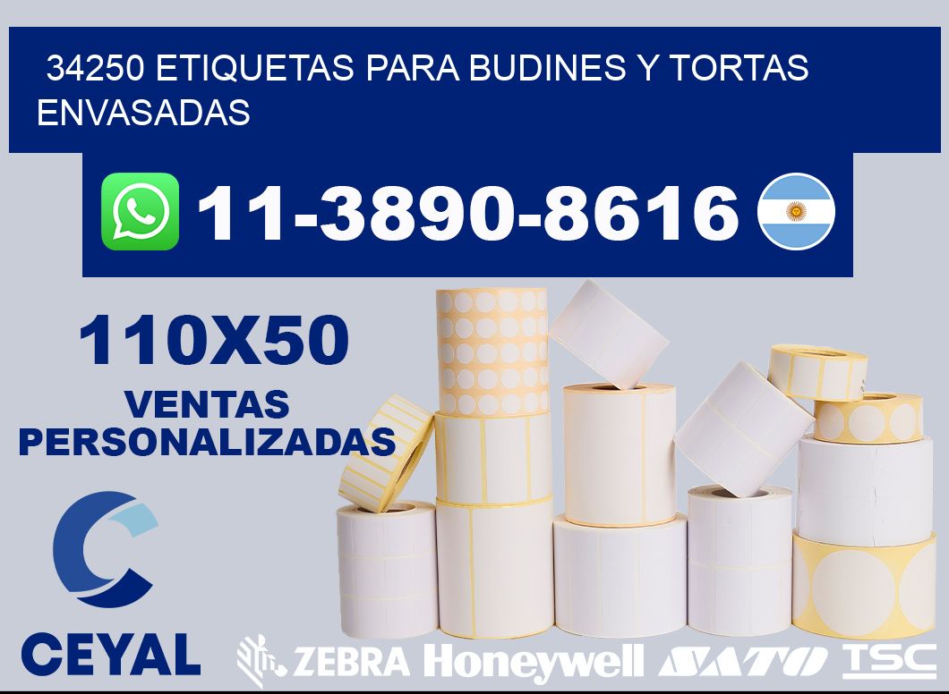 34250 etiquetas para budines y tortas envasadas