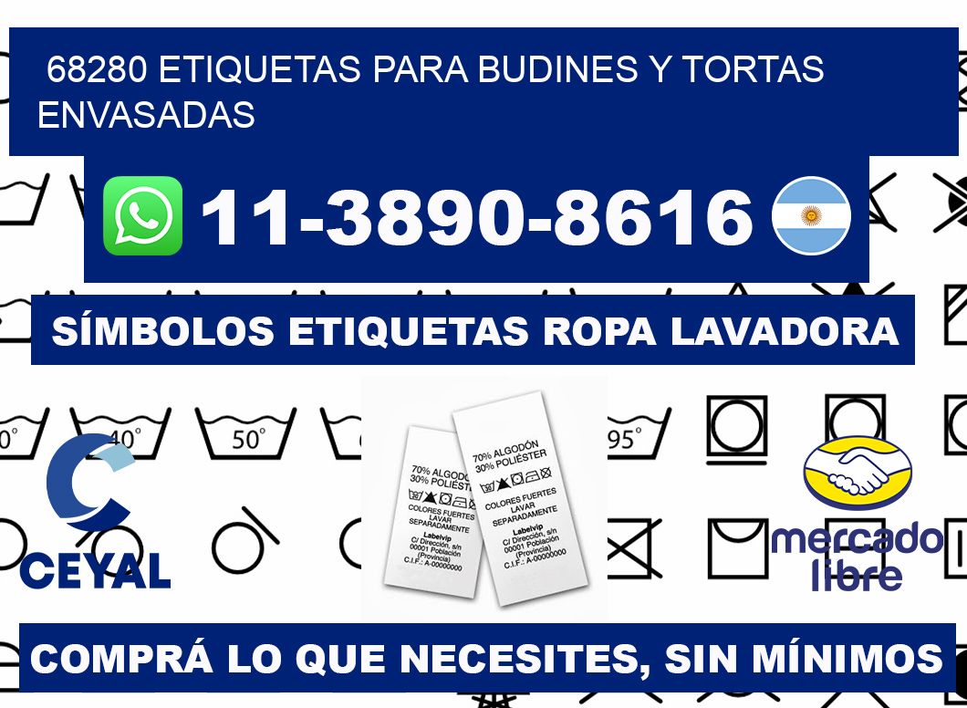68280 etiquetas para budines y tortas envasadas
