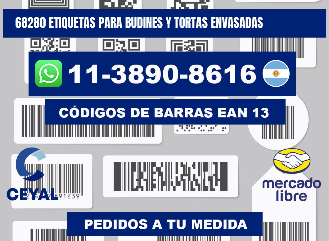 68280 etiquetas para budines y tortas envasadas
