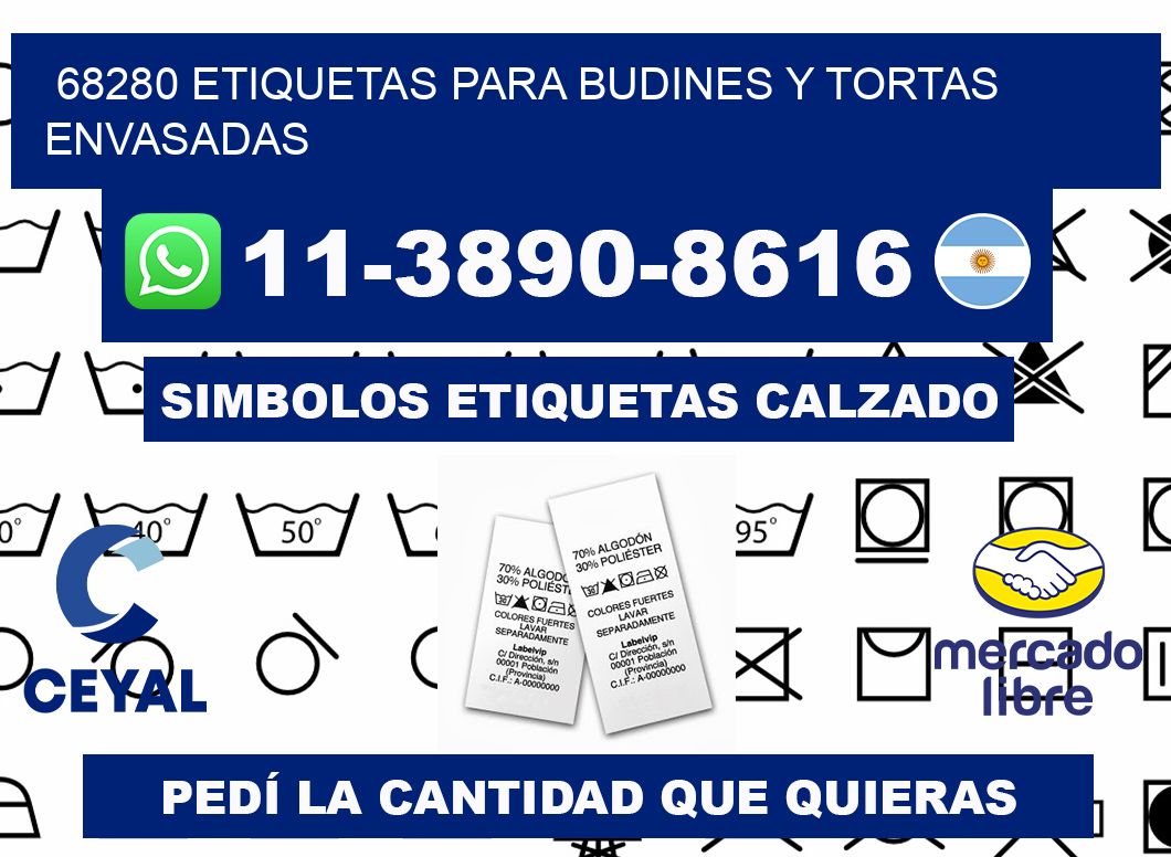 68280 etiquetas para budines y tortas envasadas