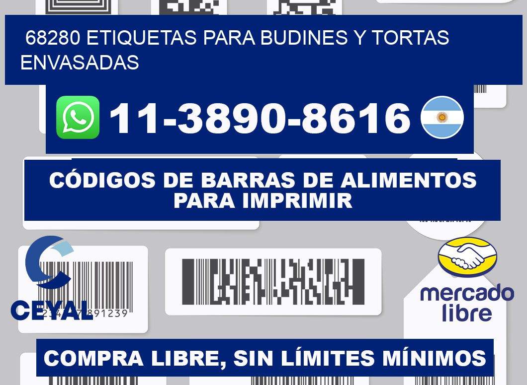 68280 etiquetas para budines y tortas envasadas