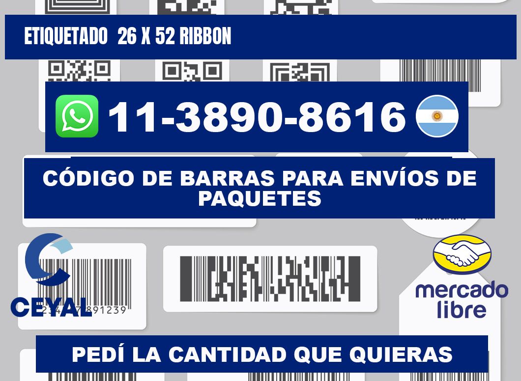 Etiquetado 26 x 52 ribbon