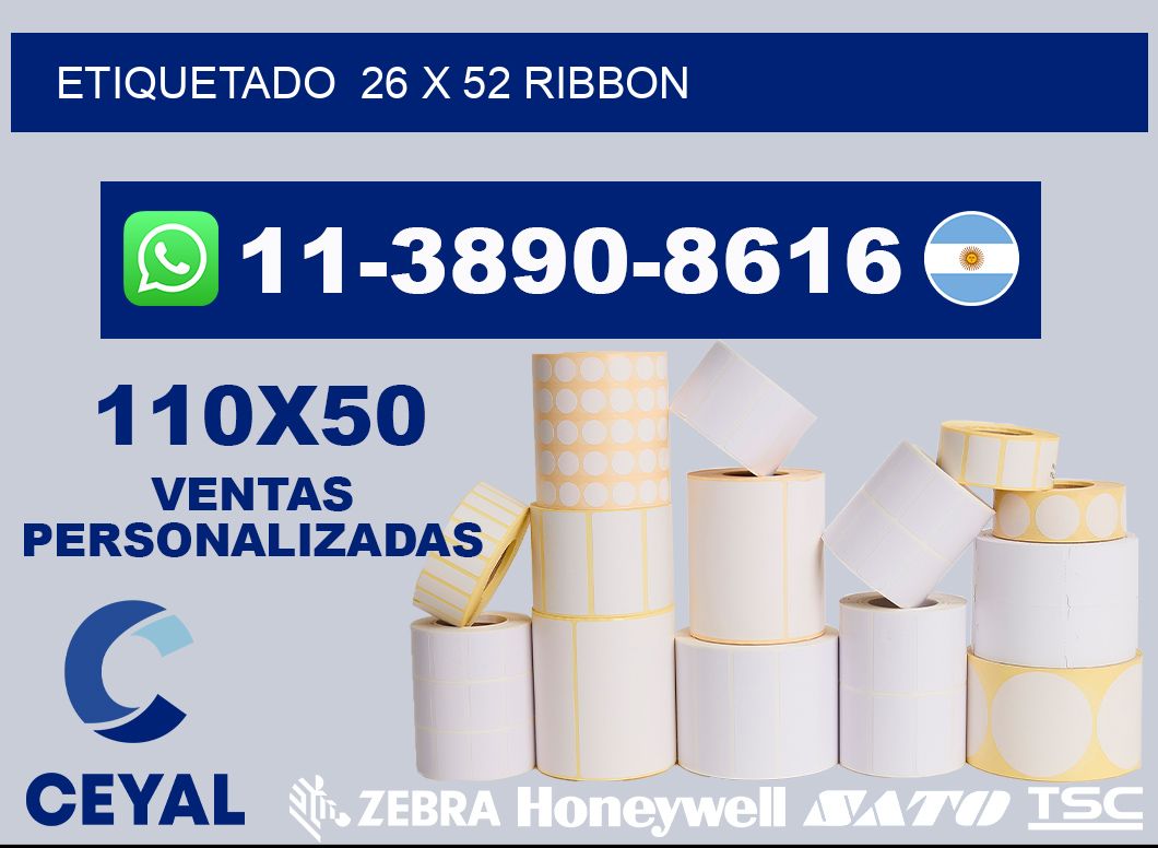 Etiquetado  26 x 52 ribbon
